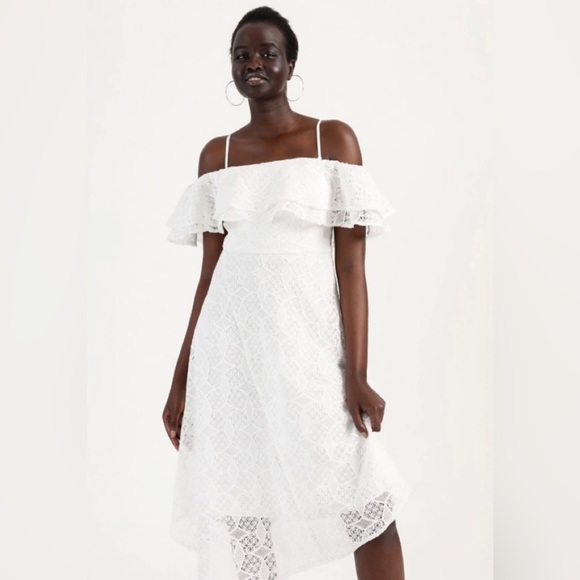 🌿 WAYNE COOPER 🌿 Brand New asymmetrical white lace dress size 8 RRP $229 - Picture 4 of 16